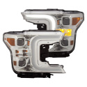 FORD F-150 2018-2019 Projector Strålkastare Med Plank Style Switchback Krom / Orange ANZO