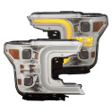 FORD F-150 2018-2019 Projector Strålkastare Med Plank Style Switchback Krom / Orange ANZO