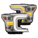 FORD F-150 2018-2019 Projector Strålkastare Med Plank Style Switchback Krom / Orange ANZO