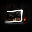 Chevrolet Suburban 2007-2014 Projector Strålkastare Med Plank Style Switchback Svart / Orange ANZO