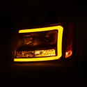 Chevrolet Suburban 2007-2014 Projector Strålkastare Med Plank Style Switchback Svart / Orange ANZO