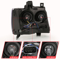 Chevrolet Avalanche / Suburban / Tahoe 2007-2014 Crystal-strålkastare ANZO