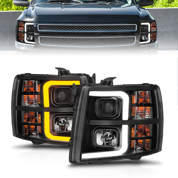 Chevrolet Silverado 1500 / 2500HD / 3500HD 2007-2014 Projektorstrålkastare ANZO i gruppen Välj bilmodell hos DDESIGN Scandinavia AB (anz111545)