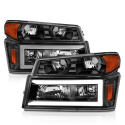 Chevrolet Colorado 2004-2012 Strålkastare Crystal med Light Bar Svarta Reflektorer ANZO