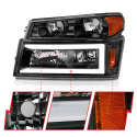 Chevrolet Colorado 2004-2012 Strålkastare Crystal med Light Bar Svarta Reflektorer ANZO