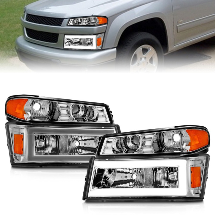 Chevrolet Colorado 2004-2012 Strålkastare Crystal med Light Bar Kromade Reflektorer ANZO i gruppen Välj bilmodell / Chevrolet / Colorado / Styling hos DDESIGN Scandinavia AB (anz111559)