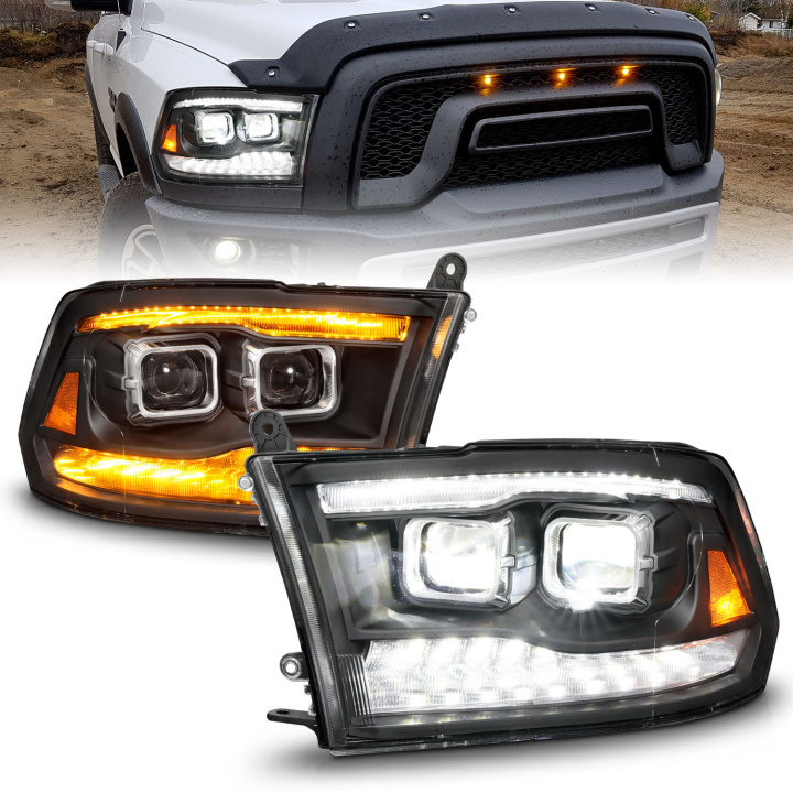 Dodge Ram 1500 / 2500 / 3500 2009-2023 LED-projektorstrålkastare ANZO i gruppen Välj bilmodell / Dodge / Ram 09-18 / Styling hos DDESIGN Scandinavia AB (anz111595)
