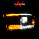 Dodge Ram 1500/2500/3500 (Alla Modeller) 2009-2018 (Inkl. 1500 Classic 19+) LED Strålkastare Svart med Klar Lins Plank Style ANZO