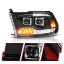 Dodge RAM 1500 / 2500/3500 2009-2018 Projector Strålkastare Svart med Sekventiell Blinkers ANZO