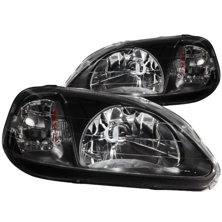 anz121070-1122 Honda Civic 1999-2000 Crystal Strålkastare Svarta ANZO