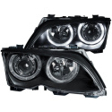BMW 3 Serie E46 4DR 2002-2005 Projector Strålkastare Med Halo Svart ANZO
