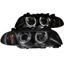 BMW 3 Serie E46 4DR 1999-2001 Projector Strålkastare Med Halo Svart (SMD LED) ANZO