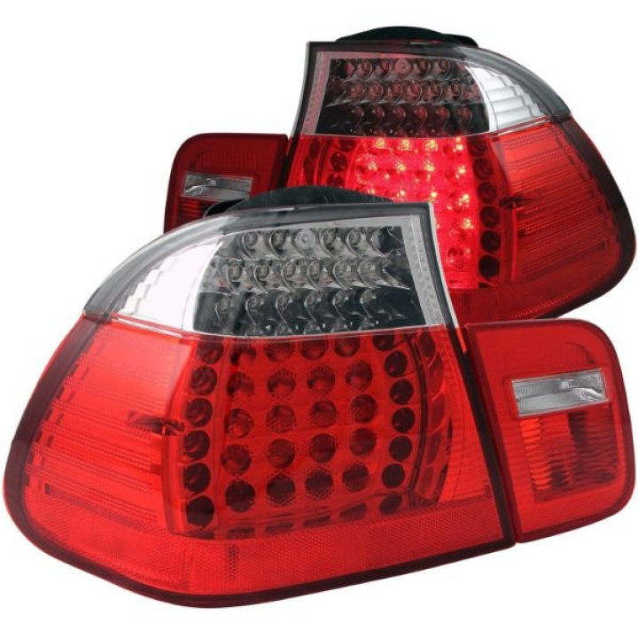 anz321096-2496 BMW 3 Serie E46 4DR 2002-2005 LED Baklampor Röda/Klara ANZO