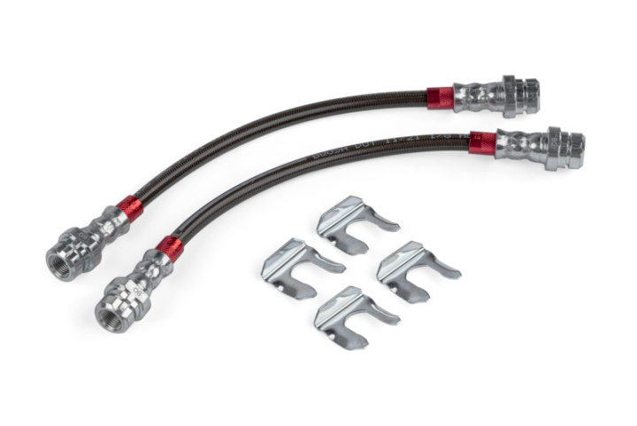 Audi A3/A3 Quattro 2006-2013 / Volkswagen GTI 2006-2014 Bromsslangssats Rostfritt Stålomspunnen Bak APR i gruppen Välj bilmodell hos DDESIGN Scandinavia AB (aprBRK00048)