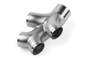 Dubbel Y-Förgrening Gjutet Rostfritt Stål T304 76mm Till 4x63.5mm (3 Till 4x2.5 Tum) APR