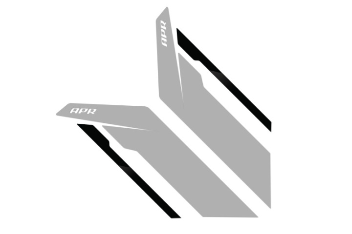 Sidodekaler Silverfärgad APR-Logotyp/Svart Rand Par APR i gruppen Välj bilmodell hos DDESIGN Scandinavia AB (aprPM100335)