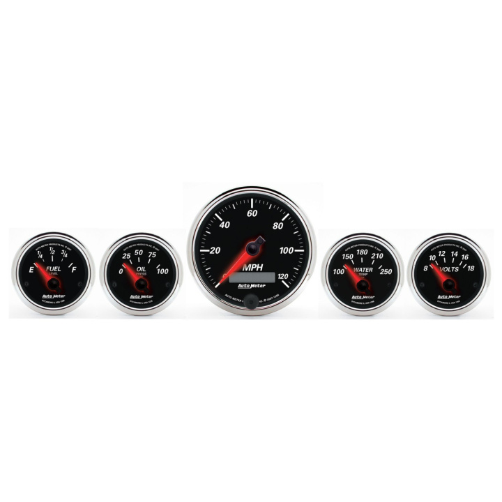 atm1201 Mätarkit 5st 87mm & 52mm (Elektrisk) DESIGNER BLACK II