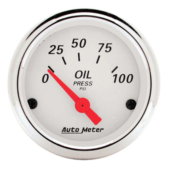 atm1327 Oljetrycksmätare 52mm 100PSI (Elektrisk) ARCTIC Vit