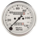 Hastighetsmätare 80mm 120MPH (Mekanisk) OLD TYME WHITE