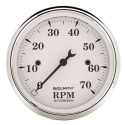 Varvräknare 80mm 7000 RPM In-Dash OLD TYME WHITE