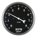 Varvräknare 127mm 8000 RPM In-Dash OLD TYME BLACK