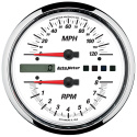 Varv-/hastighetsmätare 114mm 8000 RPM / 120 MPH Vit PRO-CYCLE