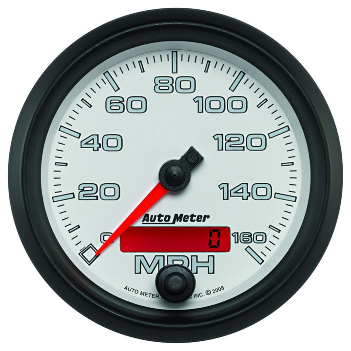 atm19589 Hastighetsmätare 87mm 160MPH (Elektrisk) Programerbar Vit PRO-CYCLE