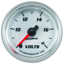 Voltmätare 52mm 18V (Digital Stepper-motor) Vit PRO-CYCLE