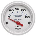 Oljetrycksmätare 52mm 80PSI (Elektrisk) MARINE Vit