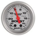 Laddtrycksmätare 52mm 30 IN HG / 20PSI (Mekanisk) MARINE SILVER