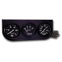 Mätarkonsol Oljetryck/Vattentemp/Volt 2\'\' 100PSI/280ºF/18V MECH BLK DIAL BLK BZL AG
