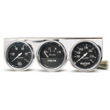 Mätarkonsol Oljetryck/Vattentemp/Volt 66.7mm 100PSI/280ºF/16V BLK DIAL Krom BZL AG