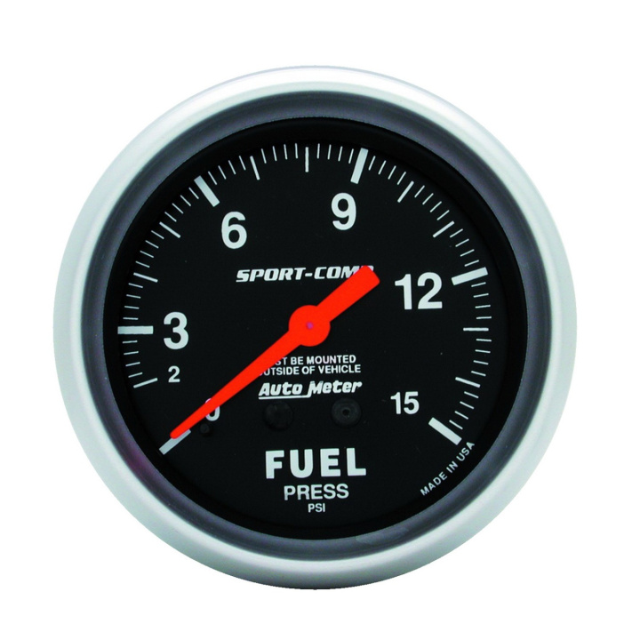 atm3411 Bränsletrycksmätare 66.7mm 15PSI (Mekanisk) SPORT-COMP