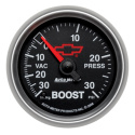 Laddtrycksmätare 52mm 30INHG / 30PSI (Digital Stepper-motor) GM CHEVY Svart