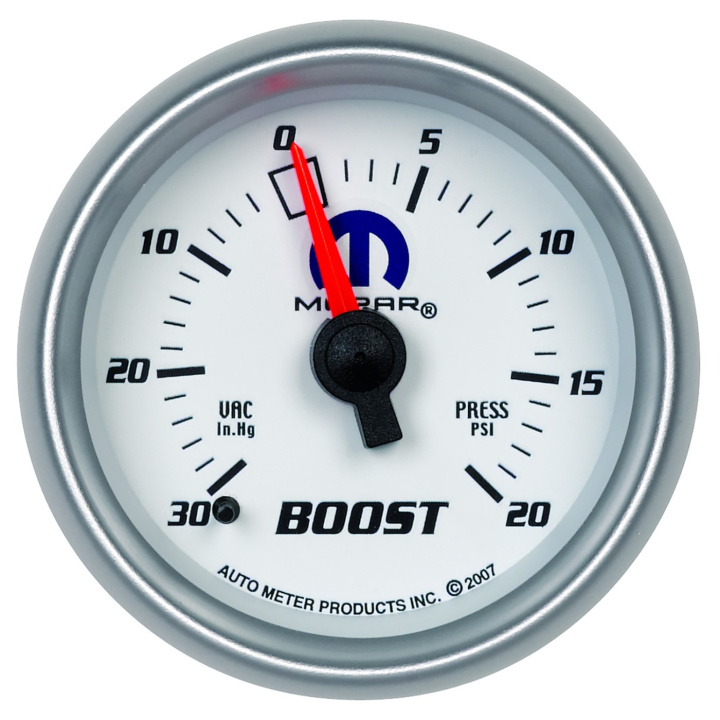 atm880026 Laddtrycksmätare 52mm 30 IN HG / 20PSI (Mekanisk) Vit MOPAR