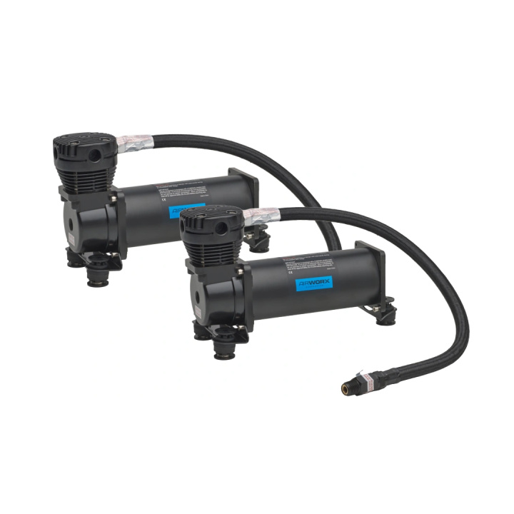 Dual Pack Kompressorer Luftfjädring NXT-5 SQ Svart CE-Märkt Airworx Suspension i gruppen Universala produkter / Chassi / Luftfjädring / Lösa delar för luftfjädring / Kompressorer för luftfjädring hos DDESIGN Scandinavia AB (awx-nxt5dualblack)