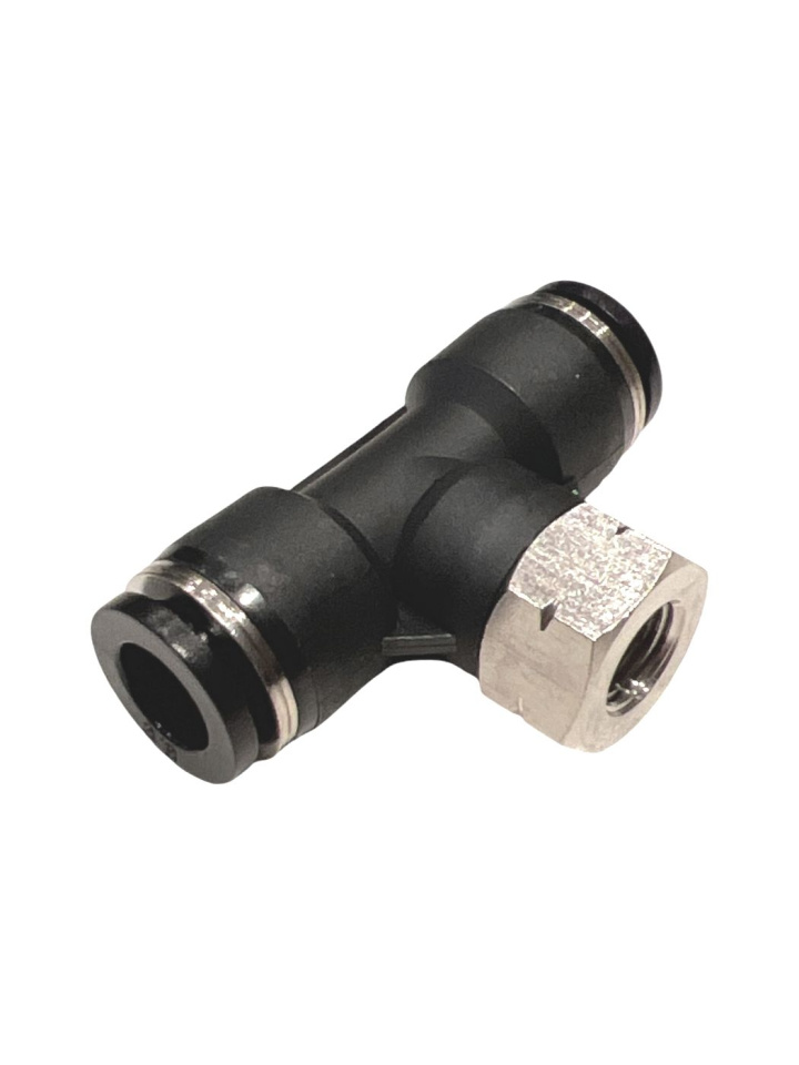 T-Kors Gängad 1/8\'\' FNPT x 3/8\'\' PTC Luftkoppling Airworx i gruppen Universala produkter / Chassi / Luftfjädring / Lösa delar för luftfjädring / Adaptrar & Kopplingar för luftfjädring hos DDESIGN Scandinavia AB (awx32101)
