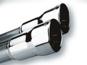 Utblås 2\'\' Inlopp / 3\'\' Utlopp Dubbla Runda Rolled-Edge Angle-Cut Borla