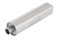 Specialty Ljuddämpare Heavy Duty (Truck) 2.75\'\' Center Inlopp / 2.75\'\' Center Utlopp 6.75\'\' Runda x 24\'\' Lång Dämpare Slitsad Anslutning Borla