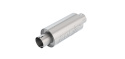 Resonator 2.75\'\' Center Inlopp / 2.75\'\' Center Utlopp 5\'\' Runda x 10in Lång Dämpare Slitsad Anslutning Borla