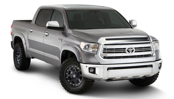 Toyota Tundra Fleetside 2017–2021 Skärmbreddare Pocket Style- Silver Sky Metallic Slät Yta - Set om 4 Bushwacker i gruppen Välj bilmodell / Toyota / Tundra 14+ / Styling hos DDESIGN Scandinavia AB (bus30918-53)