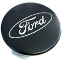 Ford Bil Svart & Krom Navkapsel Kit - Sat Ford Racing