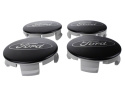 Ford Bil Svart & Krom Navkapsel Kit - Sat Ford Racing