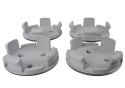 Ford Bil Svart & Krom Navkapsel Kit - Sat Ford Racing