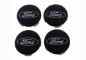 Black And Chrome Ford Truck Center Cap Kit Ford Racing