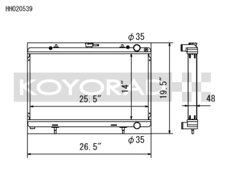 koyHH020539 Nissan 240SX 89-94 2.4L Aluminium Kylare Koyorad