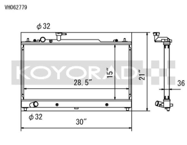koyVH062779 Mazda Mazdaspeed6 06-08 Aluminium Kylare Koyorad