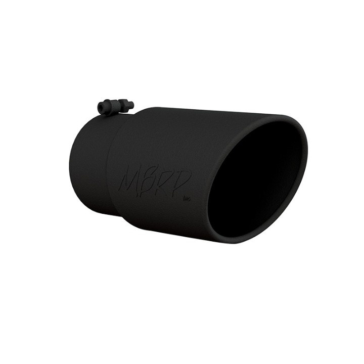 mbrp-T5075BLK Universal Utblås 6in O.D. Vinklad Rullad Utblås 5 In 12 Längd - Svart Finish MBRP