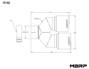 3\'\' ID / Dual 4\'\' OD Out Staggered L 9.87in / R 9.37in Single Wall T304 SS Universalt Utblås MBRP