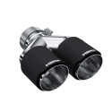 3\'\' ID / Dual 4\'\' OD Out Staggered L 9.37in / R 9.87in Dual Wall Carbon Fiber Universalt Utblås MBRP
